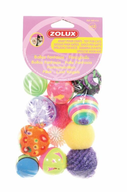 JOUET CHAT BALLES FANTAISIE X12