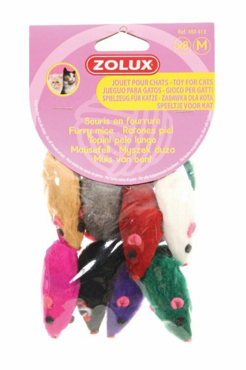 JOUET CHAT SOURIS FOURR,MM X8