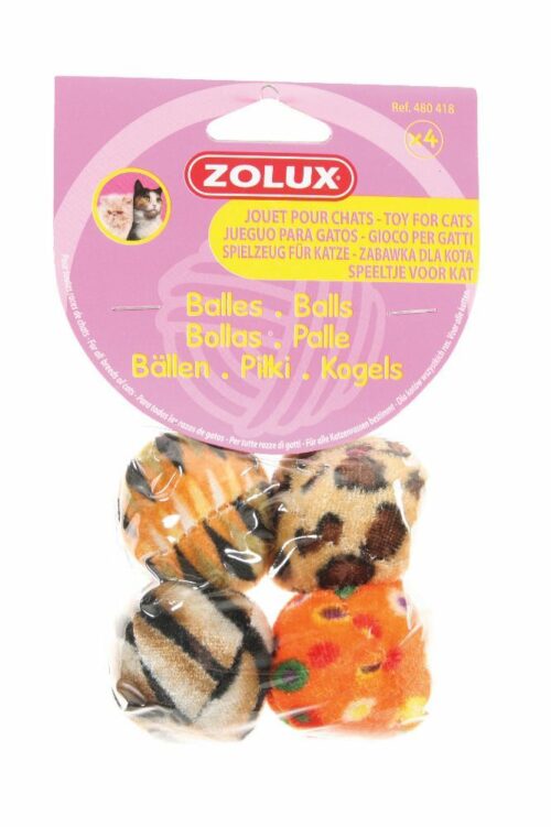 JOUET CHAT BALLES MULTICOLOR X4